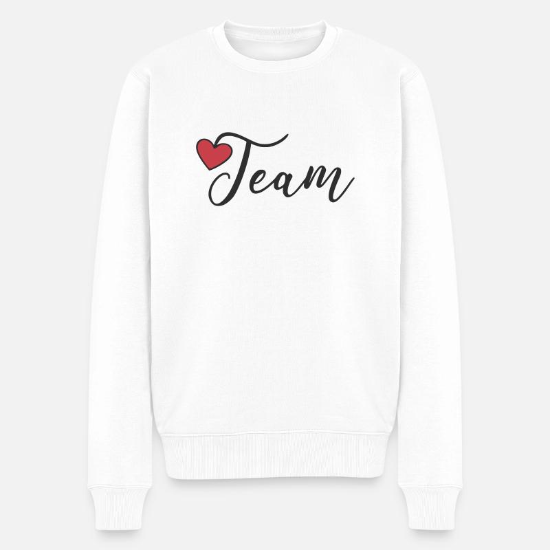 Team Herz - Männer Premium Bio Pullover - Weiß