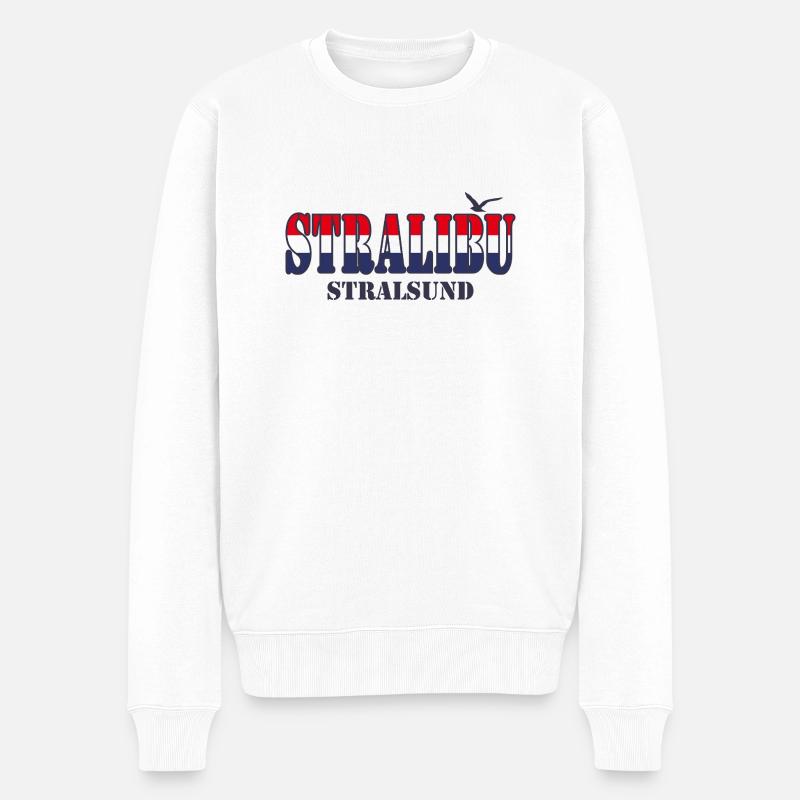 STRALIBU - Männer Premium Bio Pullover - Weiß
