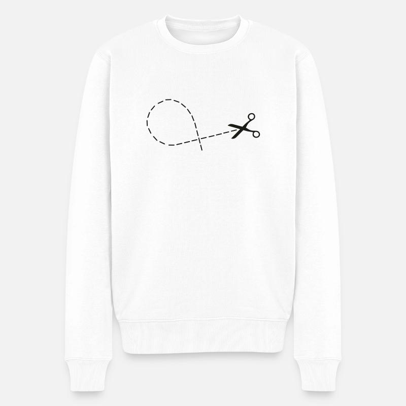 Schere - Männer Premium Bio Pullover - Weiß