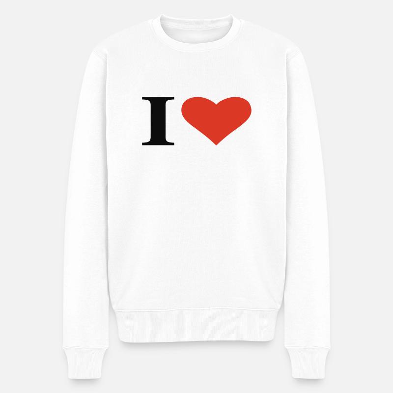i love - Männer Premium Bio Pullover - Weiß