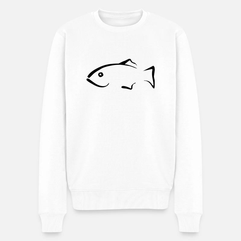 Fisch - Männer Premium Bio Pullover - Weiß