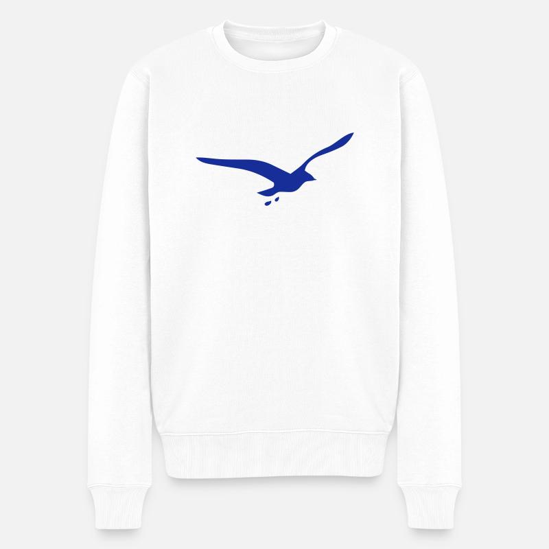 Möwe - Männer Premium Bio Pullover - Weiß