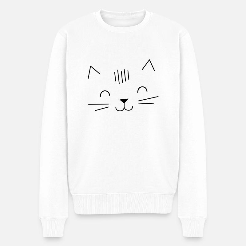 smiley chat - Pull Premium bio Homme - blanc