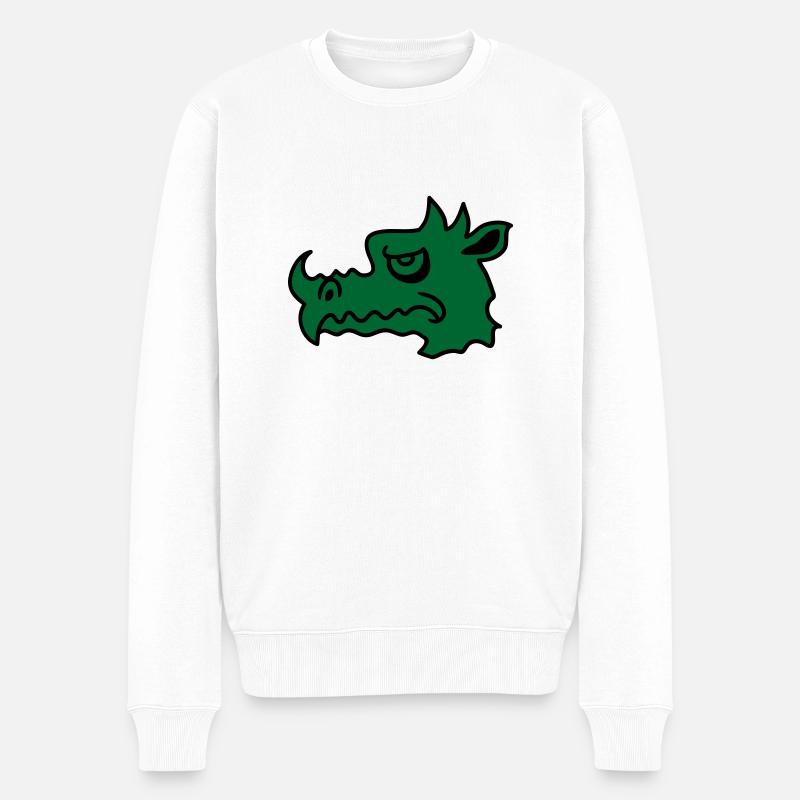 Böser Drachen - Männer Premium Bio Pullover - Weiß