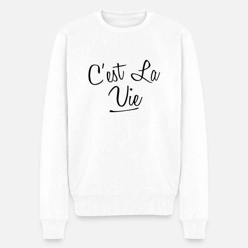 Cest La Vie - Männer Premium Bio Pullover - Weiß