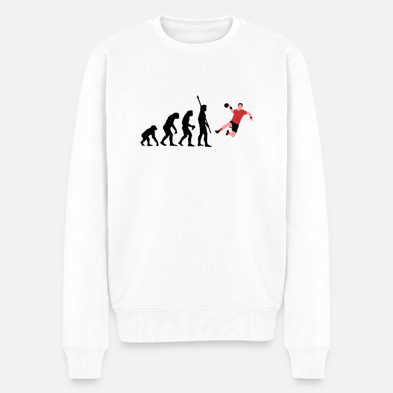 evolution_handballer_a_3c - Männer Premium Bio Pullover - Weiß
