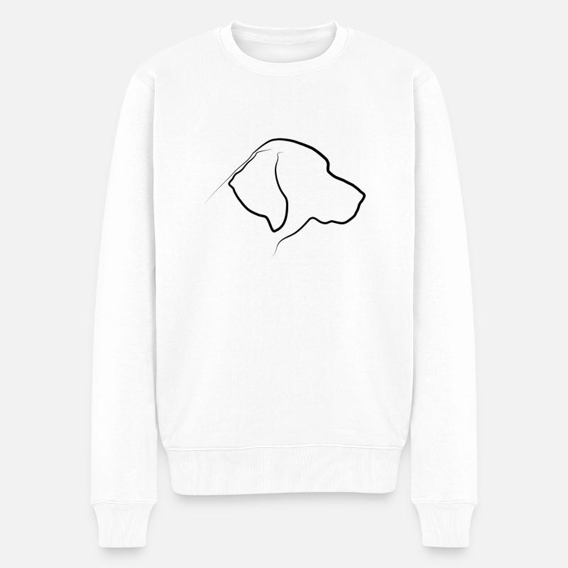 Labrador Silhouette - Männer Premium Bio Pullover - Weiß