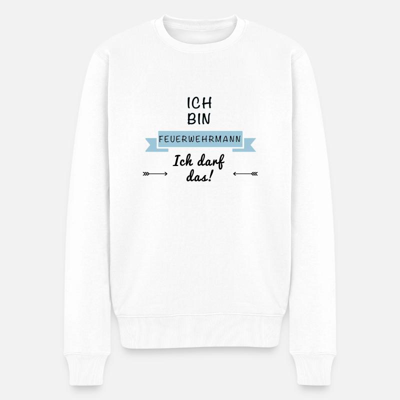 feuerwehrmann - Männer Premium Bio Pullover - Weiß