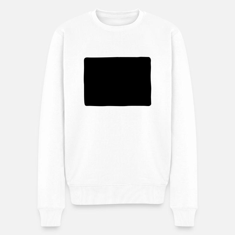 forme rectangle - Pull Premium bio Homme - blanc