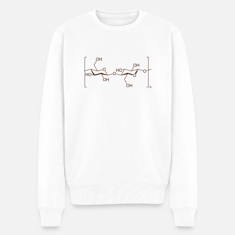cellulose Cotton Baumwolle - Männer Premium Bio Pullover - Weiß