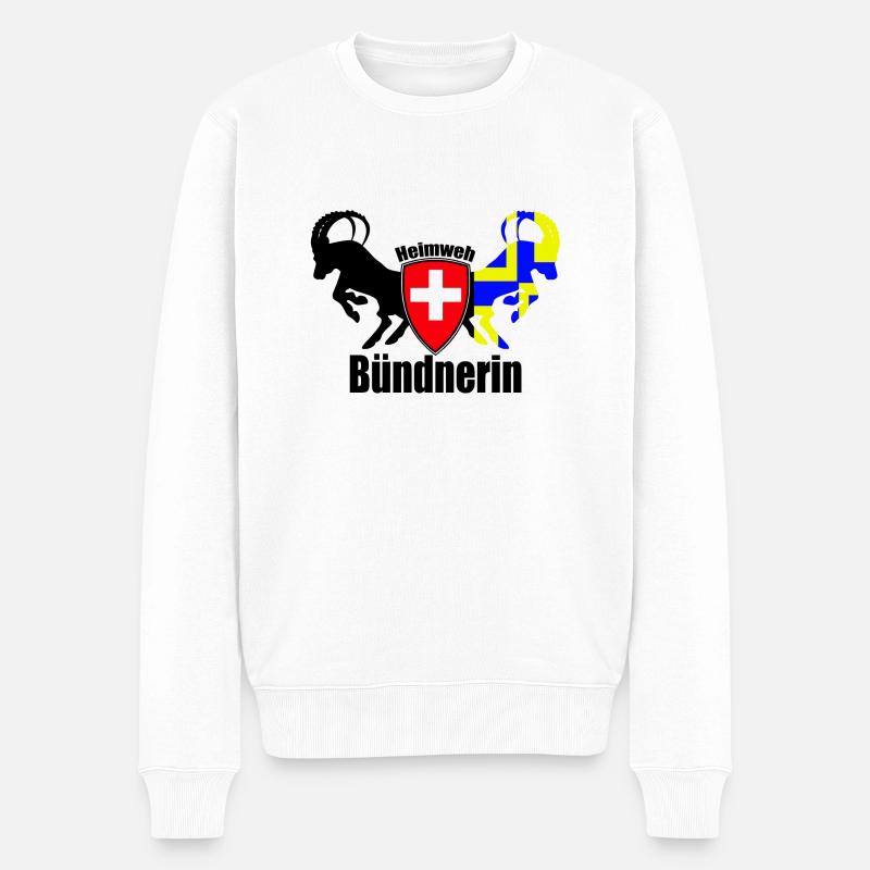heimweh bündnerin - Männer Premium Bio Pullover - Weiß