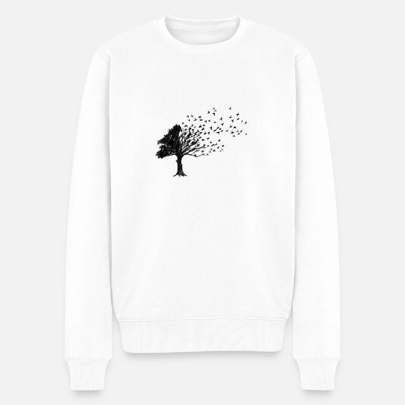 birdtree - Männer Premium Bio Pullover - Weiß