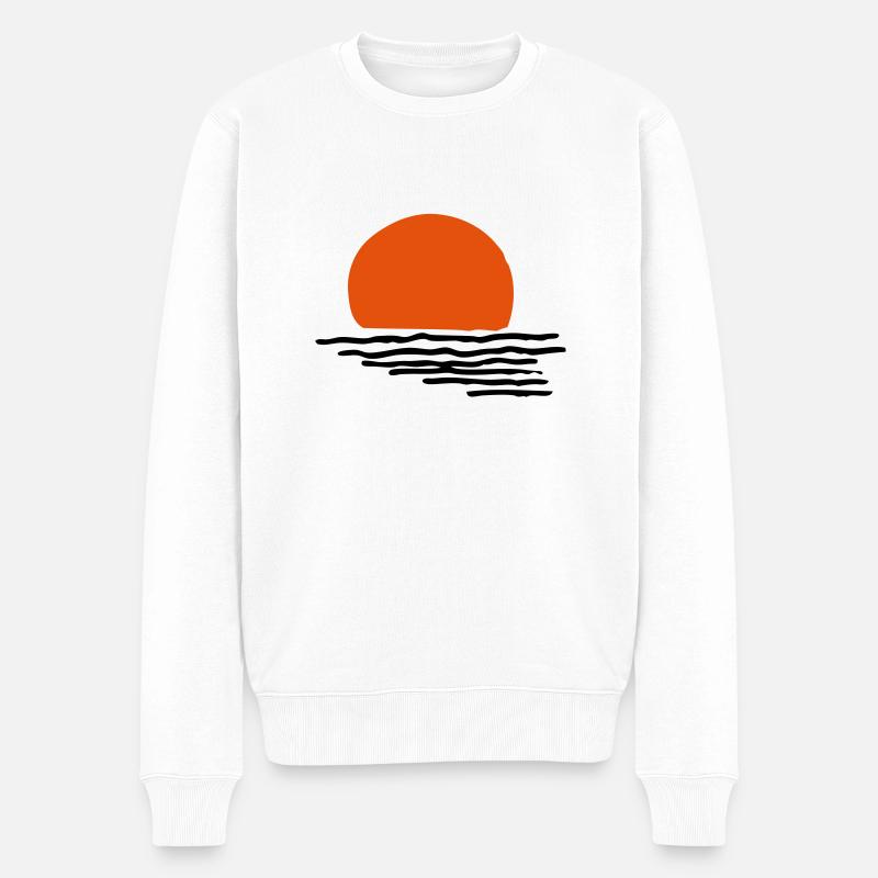Sonnenuntergang - Männer Premium Bio Pullover - Weiß