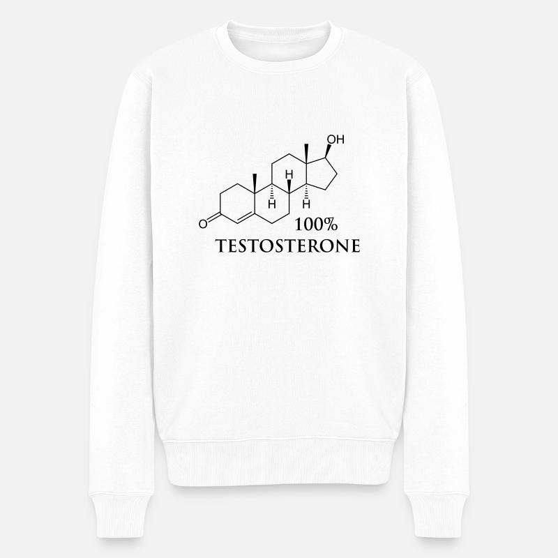 testosterone_100 - Pull Premium bio Homme - blanc
