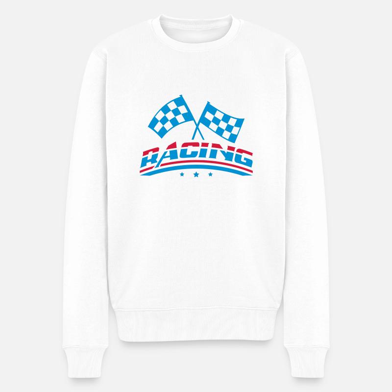racing_de2 - Pull Premium bio Homme - blanc
