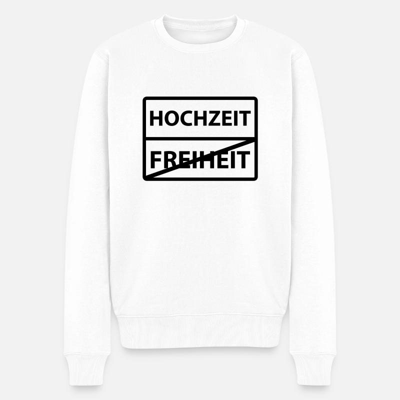 hochzeit - Männer Premium Bio Pullover - Weiß
