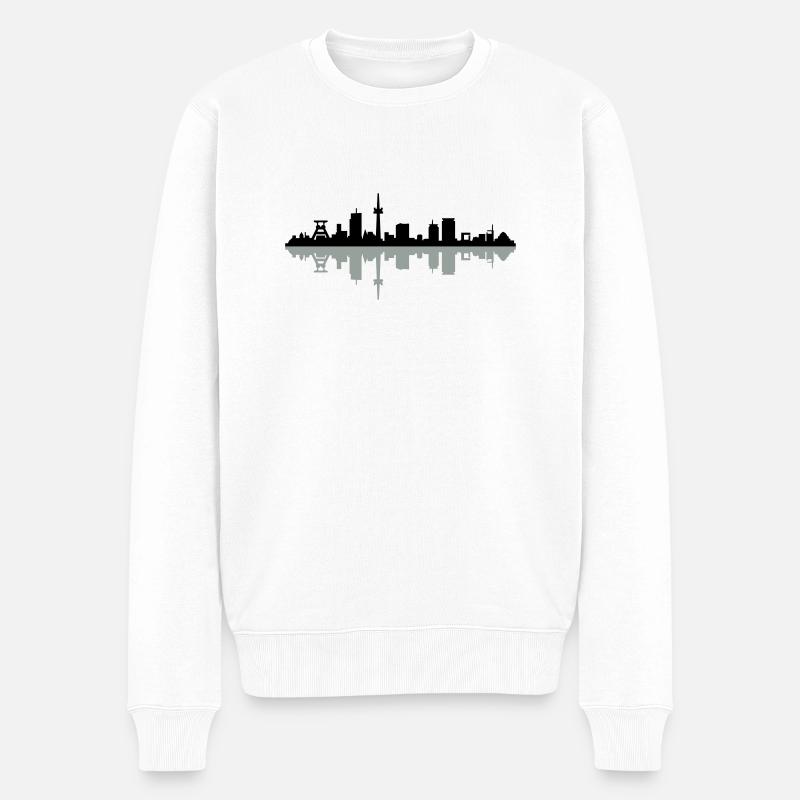 Skyline Essen - Männer Premium Bio Pullover - Weiß