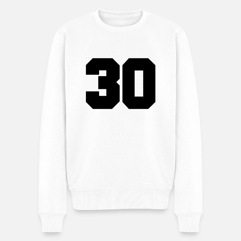 30 - Männer Premium Bio Pullover - Weiß