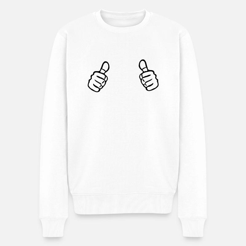 Two Thumbs Up - Pull Premium bio Homme - blanc