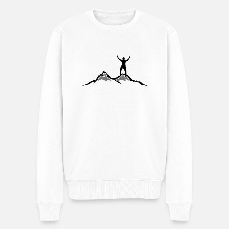Sport - Berge Wanderer - Männer Premium Bio Pullover - Weiß
