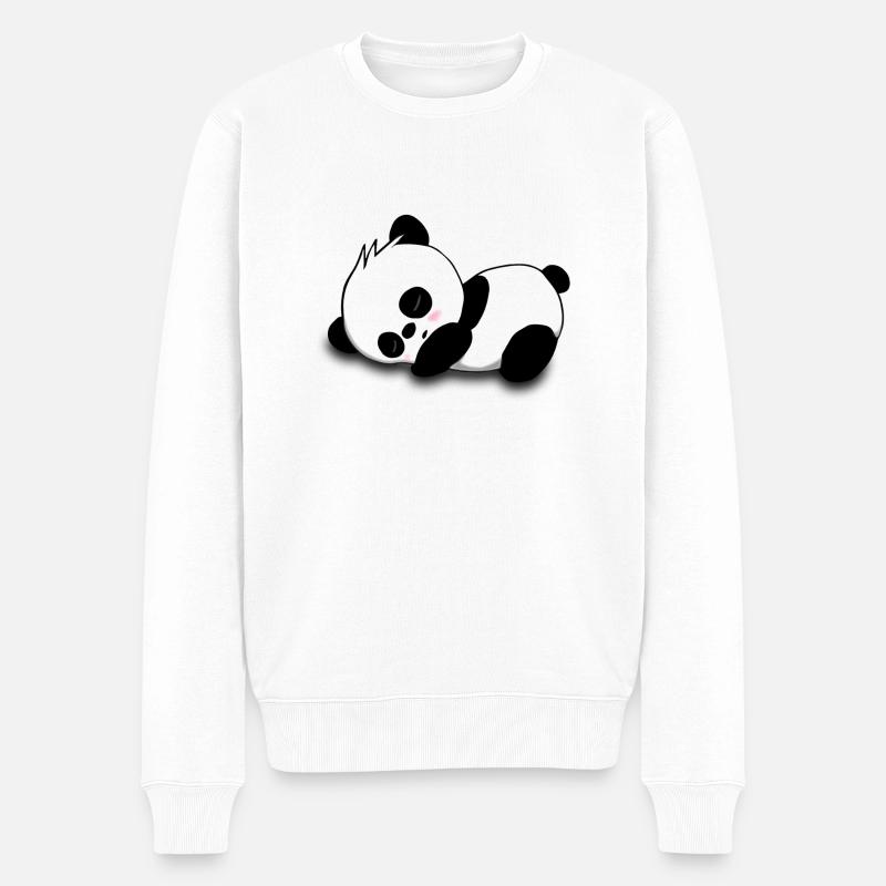 Panda - Männer Premium Bio Pullover - Weiß