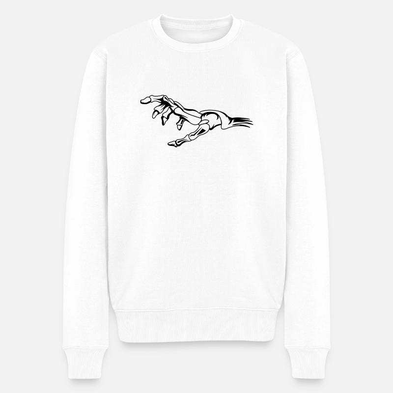 skelett_hand - Männer Premium Bio Pullover - Weiß