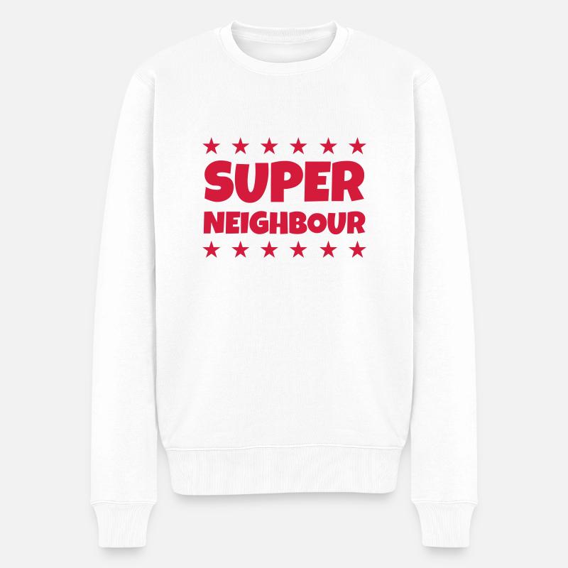 Nachbar / Nachbarschaft / Nachbarin / Haus - Männer Premium Bio Pullover - Weiß