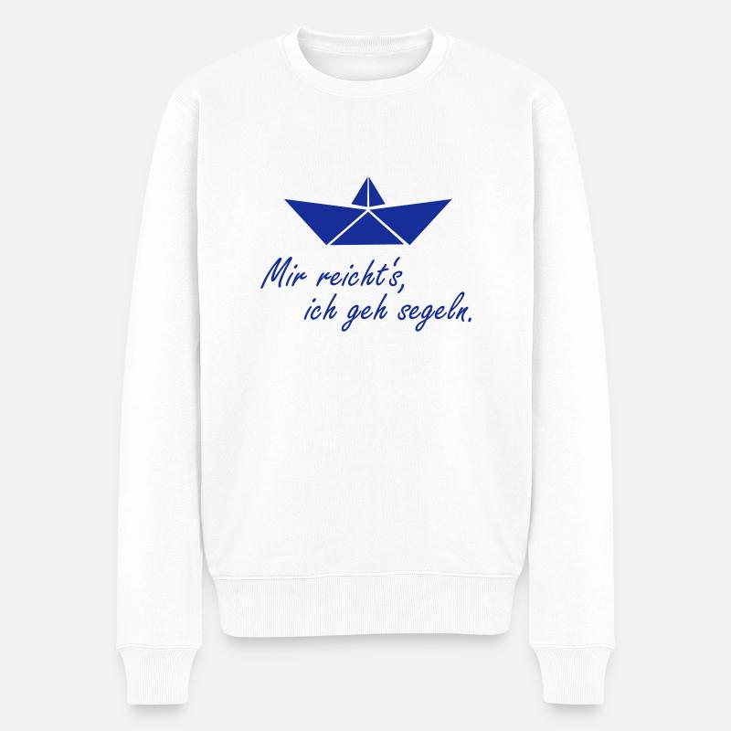 ich_geh_segeln_001 - Männer Premium Bio Pullover - Weiß
