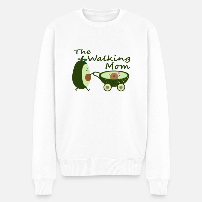 Avocado as a walking mom - Men's Premium Organic Jumper - white