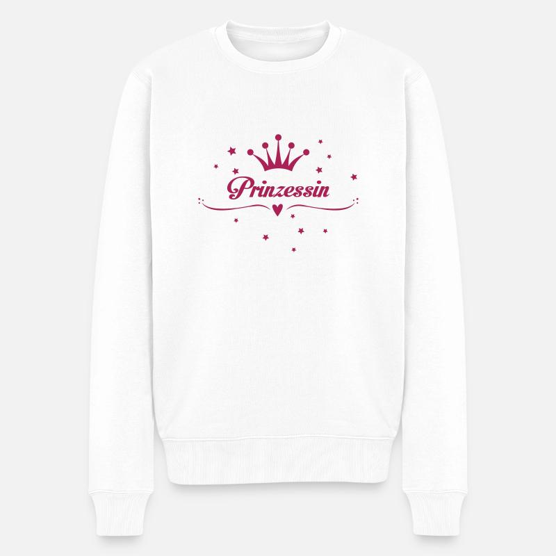 Prinzessin, Mädchen, Geburtstag, Weihnachten - Männer Premium Bio Pullover - Weiß