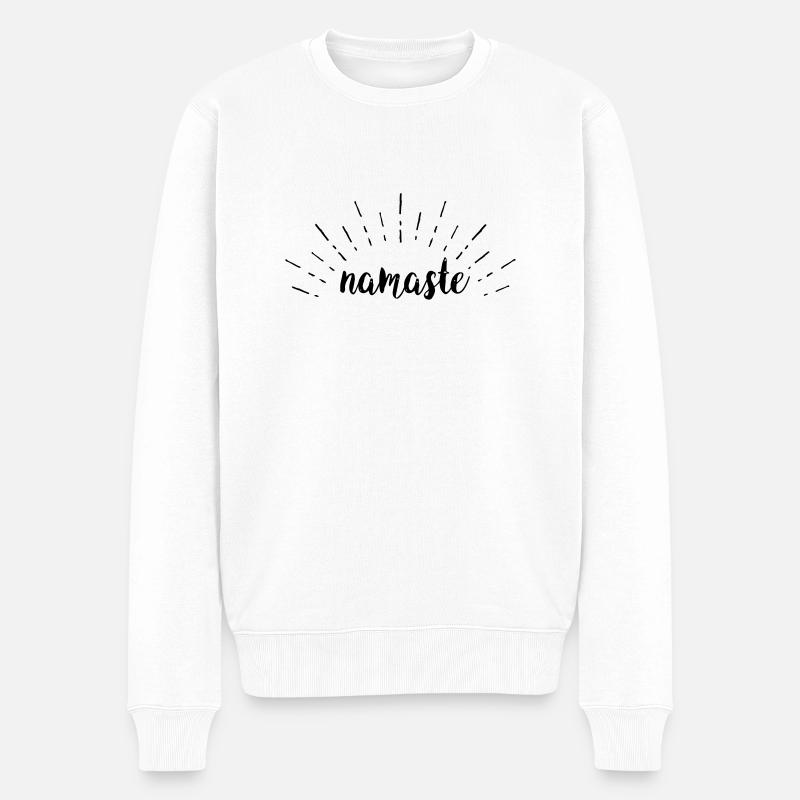 (namaste_12) - Männer Premium Bio Pullover - Weiß