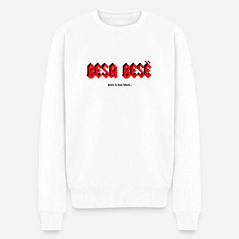 Besa Besë - Männer Premium Bio Pullover - Weiß