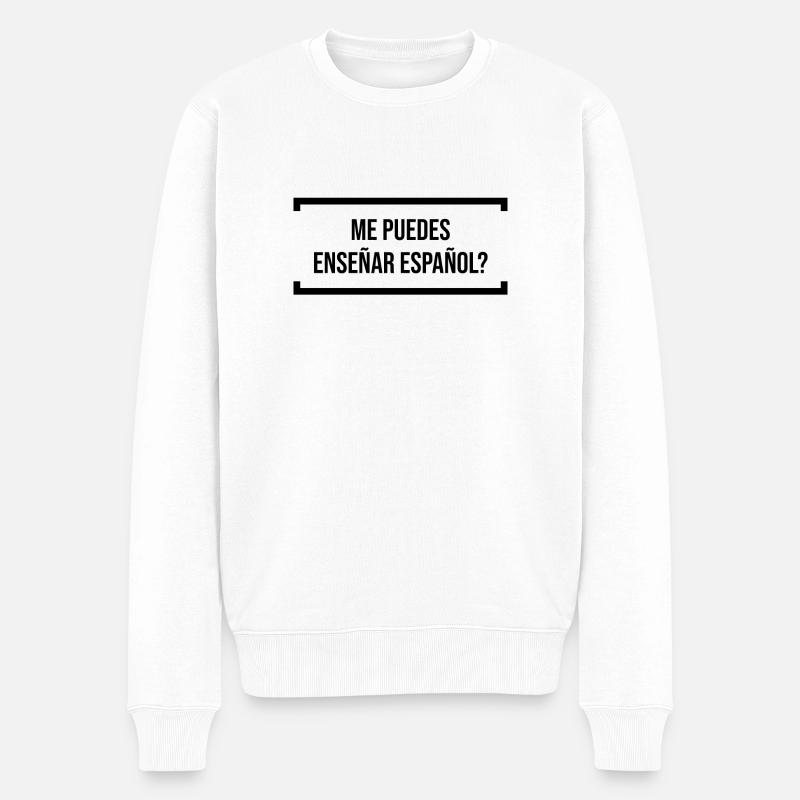 Peut-tu m'apprendre l'espagnol? - Pull Premium bio Homme - blanc