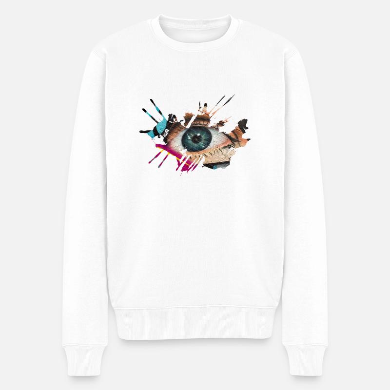 Graffiti - Männer Premium Bio Pullover - Weiß