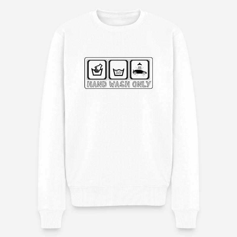 Main Wash Only ! - Pull Premium bio Homme - blanc