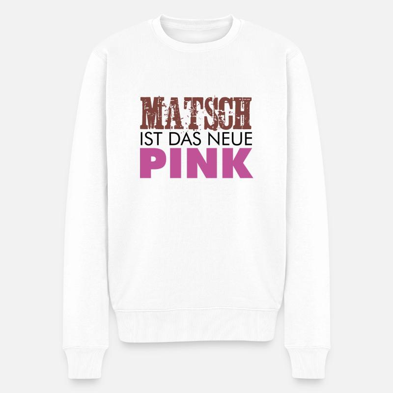 Muddy run shirt mud Matsch Lauf Team obstacle pink - Männer Premium Bio Pullover - Weiß