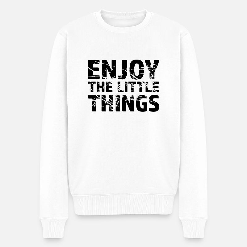Enjoy the little - Männer Premium Bio Pullover - Weiß