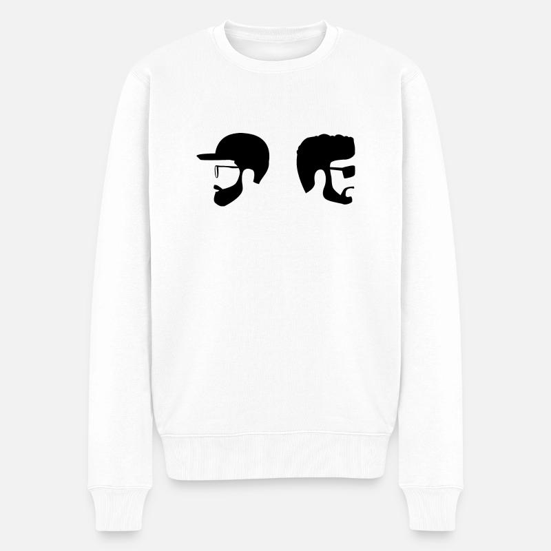 DUDES - Männer Premium Bio Pullover - Weiß