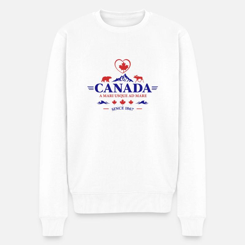 Kanada Vancouver Montreal Toronto Maple Leaf Bären - Männer Premium Bio Pullover - Weiß