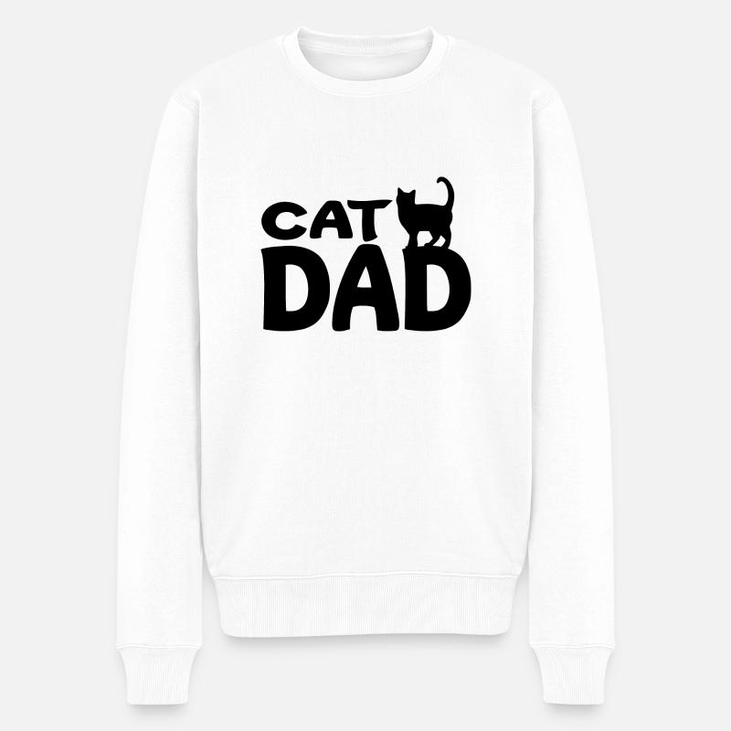 Cat Dad - Pull Premium bio Homme - blanc