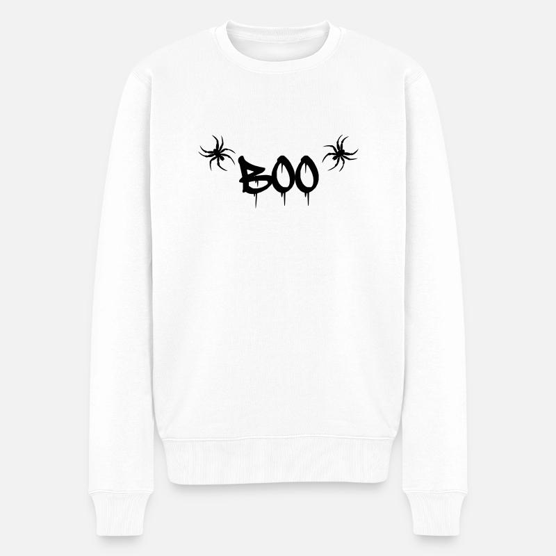 Boo - Männer Premium Bio Pullover - Weiß