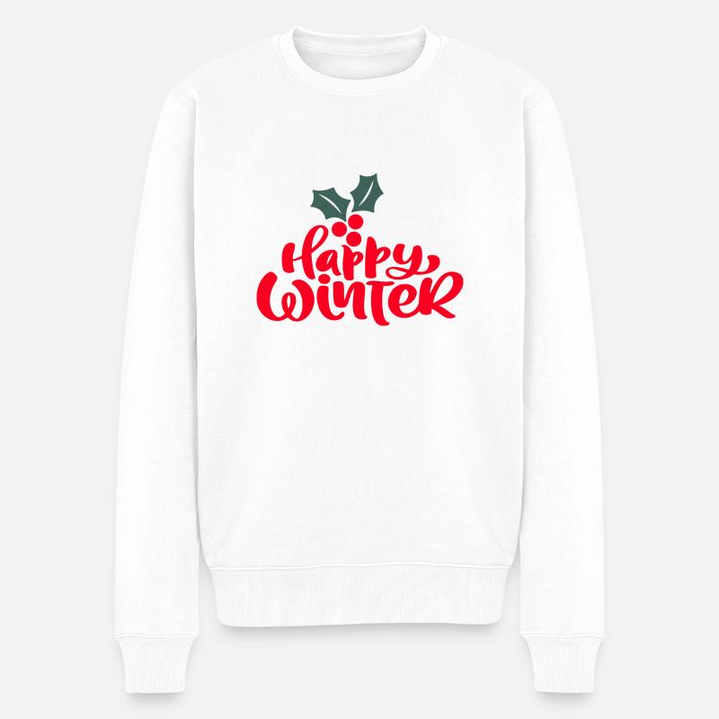 Christmas - Männer Premium Bio Pullover - Weiß