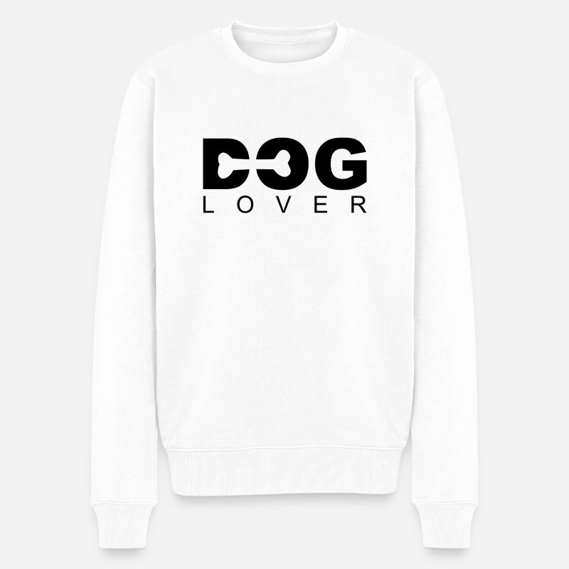 Dog Lover - Männer Premium Bio Pullover - Weiß