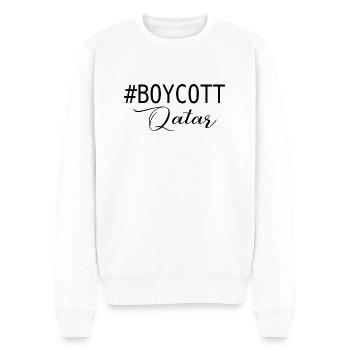 BOYKOTT KATAR - Männer Premium Bio Pullover - Weiß - Vorne - Thijin (182cm)