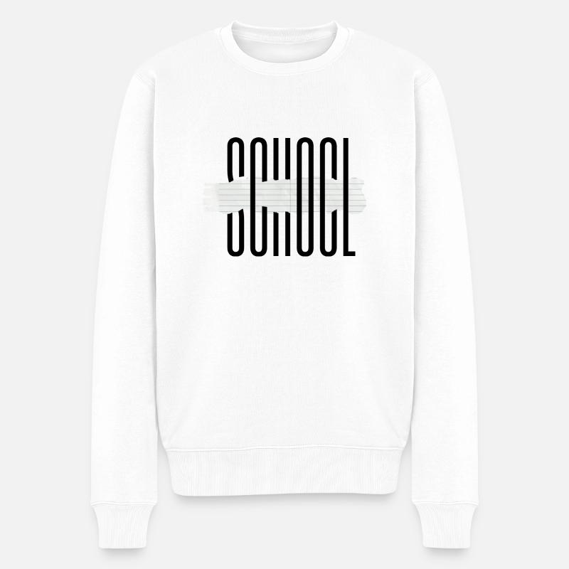School - Männer Premium Bio Pullover - Weiß