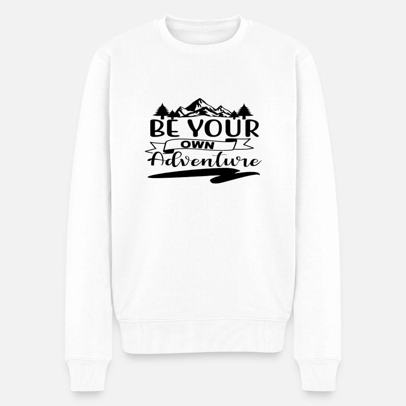 Be your own Adventure - Männer Premium Bio Pullover - Weiß