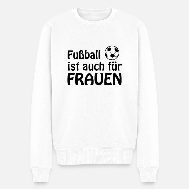 Fußball Soccer - Männer Premium Bio Pullover - Weiß