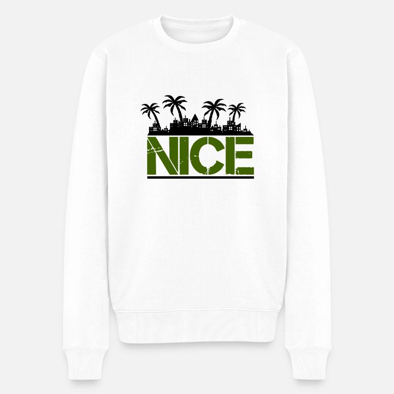 nice - Männer Premium Bio Pullover - Weiß
