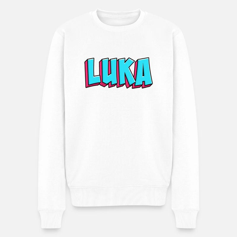 Motif du nom : Luka - Pull Premium bio Homme - blanc