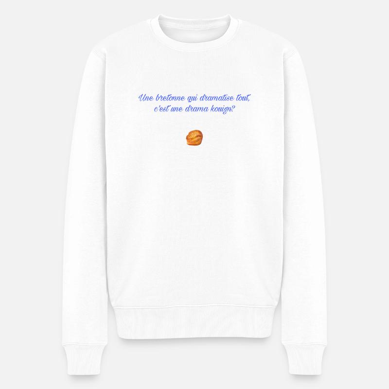 Drama kouign? Blue - Pull Premium bio Homme - blanc